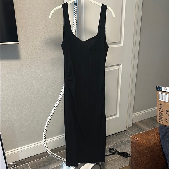 Maternity Black Ribbed Dress - Picture 1 of 3
